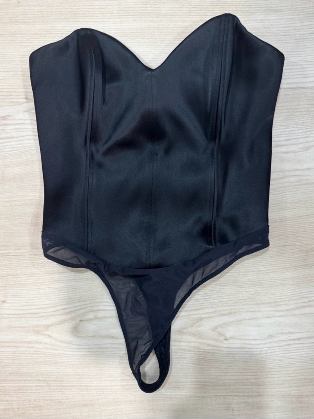 Babaton Black Strapless Bustier Bodysuit